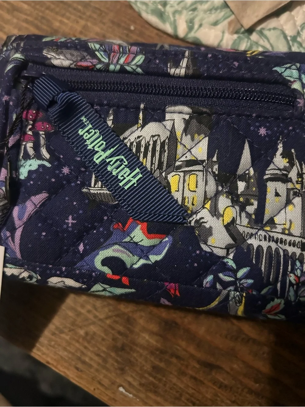 Vera Bradley RFID Riley Compact Wallet, Harry Potter Forbidden Forest, Zip NWT